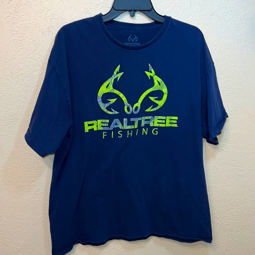 RealTree Fishing Blue With Yellow Logo T-shirt